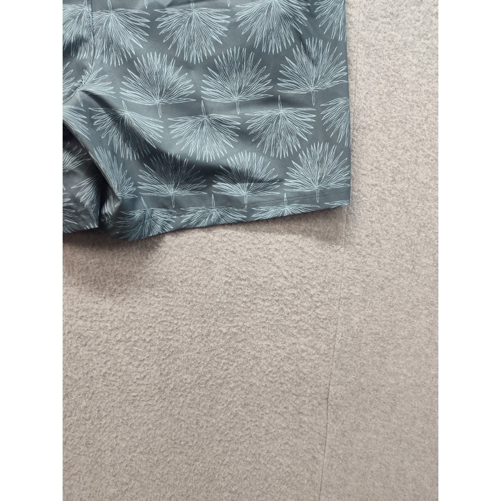 All In Motion Men Short M Blue Palm Print Elastic Waist Mid Rise Pull On Casual - Picture 14 of 16